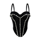 Perlen Strass Korsett Taillentrainer Cami Top