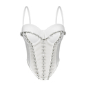 Pearl Rhinestone Corset Waist Trainer Cami Top