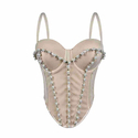 Pearl Rhinestone Corset Waist Trainer Cami Top