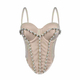 Perlen Strass Korsett Taillentrainer Cami Top