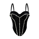 Pearl Rhinestone Corset Waist Trainer Cami Top