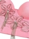 Floral Rhinestone Chain Tassel Corset Slim-Fit Camisole Top