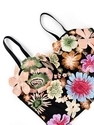 Black Vintage Embroidered Corset Top With Bra Pads Breathable Cami