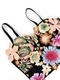 Black Vintage Embroidered Corset Top With Bra Pads Breathable Cami