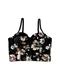 Schwarz Samt Blumen Druck Korsett Top Elegante Formende Oberbekleidung