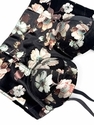 Black Velvet Floral Print Corset Top Elegant Shaping Outerwear
