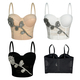 3D Rhinestone Flower Corset Camisole Top