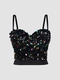 Colorful Sequin Fishbone Corset Tube Top