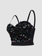 Colorful Sequin Fishbone Corset Tube Top