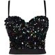 Colorful Sequin Fishbone Corset Tube Top