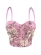 Beaded Flower Corset Slimming Bodycon Cami Top