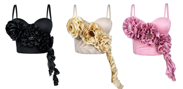 Blumen Fransen Korsett Cami Mit Körbchenpolster Eng Anliegendes Oberbekleidung