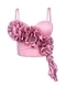 Floral Fringe Corset Cami With Cup Pad Slim Fit Outerwear