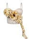 Floral Fringe Corset Cami With Cup Pad Slim Fit Outerwear
