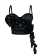 Floral Fringe Corset Cami With Cup Pad Slim Fit Outerwear