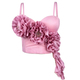 Floral Fringe Corset Cami With Cup Pad Slim Fit Outerwear