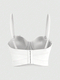Cami Diamond Decor Thin Straps Slim Fit Corset Crop Top