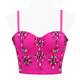 Cami Diamond Decor Thin Straps Slim Fit Corset Crop Top