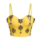 Cami Diamond Decor Thin Straps Slim Fit Corset Crop Top