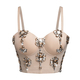 Cami Diamond Decor Thin Straps Slim Fit Corset Crop Top