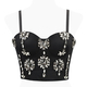 Cami Diamond Decor Thin Straps Slim Fit Corset Crop Top