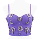 Cami Diamond Decor Thin Straps Slim Fit Corset Crop Top