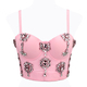 Cami Diamond Decor Thin Straps Slim Fit Corset Crop Top