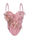 Handmade Floral Beaded Corset Open Back Camisole Top