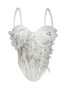 Handmade Floral Beaded Corset Open Back Camisole Top