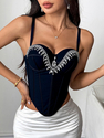 Beaded Cami Crop Top Corset Vest