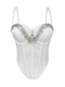 Beaded Cami Crop Top Corset Vest