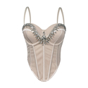 Beaded Cami Crop Top Corset Vest