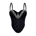 Beaded Cami Crop Top Corset Vest