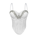 Beaded Cami Crop Top Corset Vest