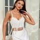 Perlen Quasten Fischbein Korsett Cami Top