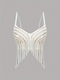 Perlen Quasten Fischbein Korsett Cami Top