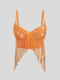 Perlen Quasten Fischbein Korsett Cami Top