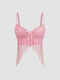 Perlen Quasten Fischbein Korsett Cami Top