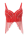 Beaded Tassel Fishbone Corset Cami Top