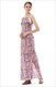 Ärmelloses Maxikleid mit Seitenschlitz, Druck und Seil-Trägern
