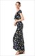 Kurzärmeliges Blumen-Druckkleid mit V-Ausschnitt, Schlitz und vorderem Cut-Out