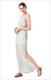 Gestreiftes Maxikleid mit Spaghettiträgern und Seitenschlitz