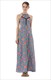 Ärmelloses rückenfreies Maxikleid mit Blumenprint und Spaghettiträgern