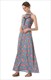 Ärmelloses rückenfreies Maxikleid mit Blumenprint und Spaghettiträgern