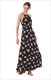 Ärmelloses rückenfreies Maxikleid mit Blumenprint und Spaghettiträgern