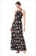 Ärmelloses rückenfreies Maxikleid mit Blumenprint und Spaghettiträgern