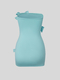 Lake Blue Off-Shoulder Butterfly Rhinestone Bodycon Dress