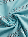 See Blau Schulterfrei Schmetterling Strass Bodycon Kleid