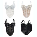 3D Schmetterling Strass Transparent Eng Anliegendes Korsett Top