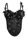 3D Schmetterling Strass Transparent Eng Anliegendes Korsett Top